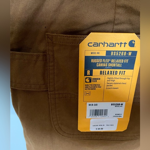 Carhartt Brown Overall Shorts size Medium (8-10) - Picture 6 of 8